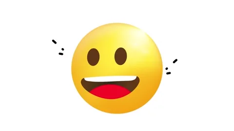 3D Animated Yellow Smiley Face Emoji Icon for Social Media and Web Content Stock Footage 345930893