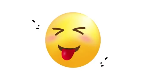 3D Animated Yellow Smiling Face Emoji Icon for Social Media and Chat Expression Stock Footage 345930924