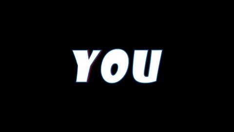 3D animated YOU text on black background, ideal for video openers, closers Stock Footage 338985770