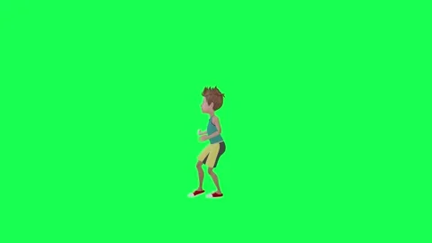 3d Animated young boy dancing salsa, isolated left angle green background Stock-Footage 257687007