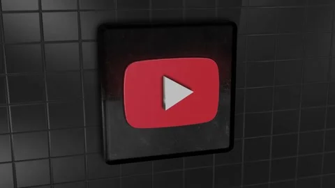 3D animated youtube logo Stock Footage 154744380