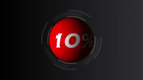 3d animation of 10 percent inside roatating red sphere Stock Footage 245776915