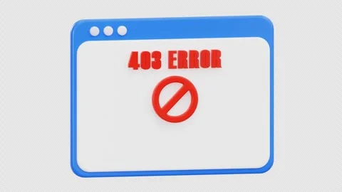 3D Animation of 403 Forbidden Access Error, Alpha Channel Stock Footage 314140457