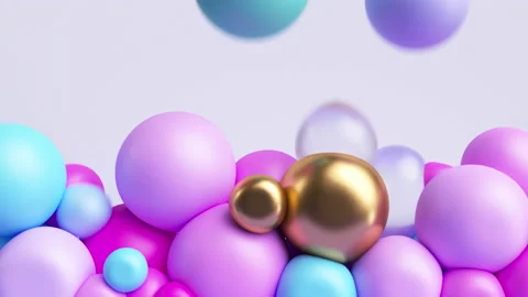3d animation 4K. Abstract background with colorful balls, silicone rubber balls Stock Footage 161811748