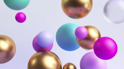3d animation 4K. Abstract background with colorful balls falling down Stock Footage 161811796