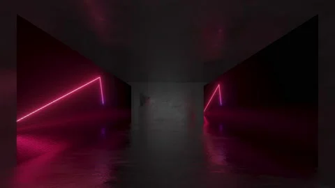 3d animation, 4k abstract background. Black empty room with two digital screen Stock Footage 226951892