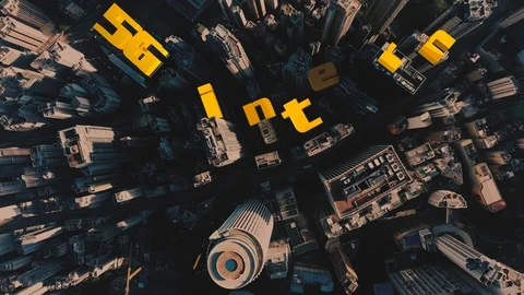 3D animation. 5G technology. Modern city and communication network, Smart City Stock Footage 128254053