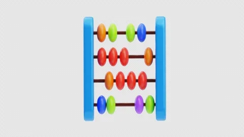 3D Animation of Abacus with Colorful Beads Stock Footage 308428725
