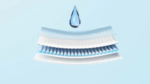 3d animation absorbent layer and arrow ventilate shows with synthetic fiber h Stock Footage 212380136