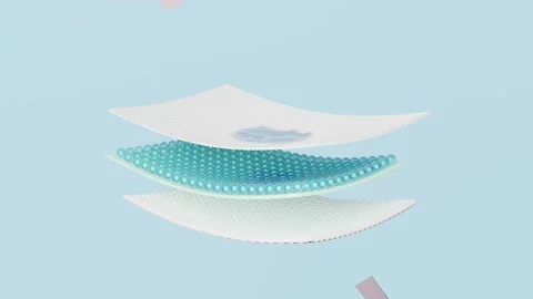 3d animation absorbent layer and arrow ventilate shows with synthetic fiber h 库存影片 212380267