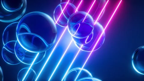 3d animation. Abstract animated geometric background of neon diagonal lines Stock Footage 295921675