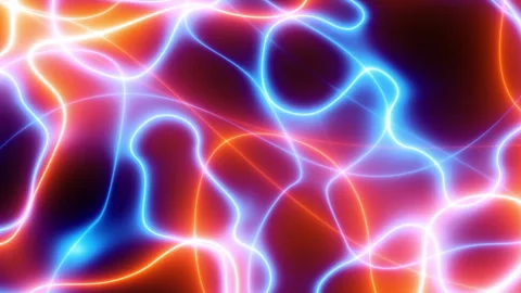 3d animation of abstract background with ascending colorful neon glowing lines Stock Footage 347346533