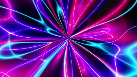 3d animation of abstract background with ascending colorful neon glowing lines Stock Footage 347387800