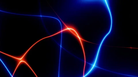 3d animation of abstract background with ascending colorful neon glowing lines Stock Footage 347516365