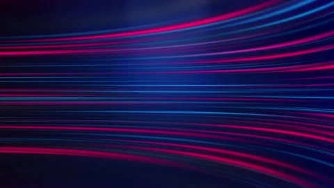 3d animation abstract background with pink blue neon lines running left to right Stock Footage 256194051