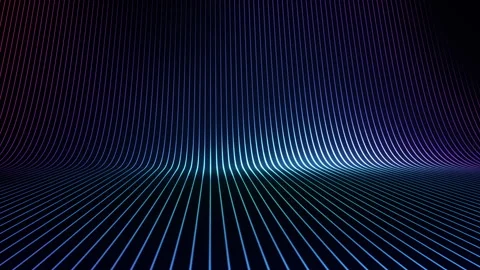 3d animation of abstract black background with neon lines Stock Footage 292850866
