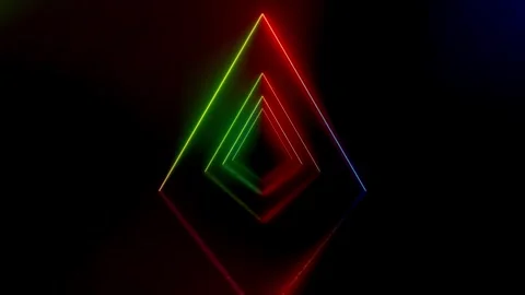 3d animation, abstract black background with pink blue neon lines Vídeos de archivo 300188274