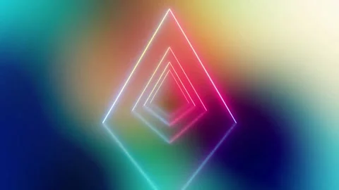 3d animation, abstract black background with pink blue neon lines Stock Footage 300188286