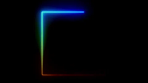 3d animation, abstract black background with pink blue neon lines Video stock 300193901