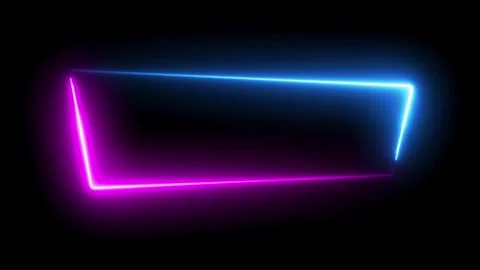 3d animation, abstract black background with pink blue neon lines Vídeos de archivo 300193906