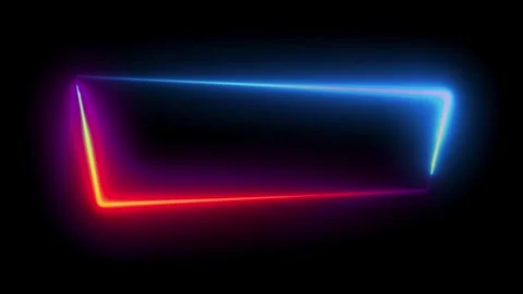 3d animation, abstract black background with pink blue neon lines Stock Footage 300193909