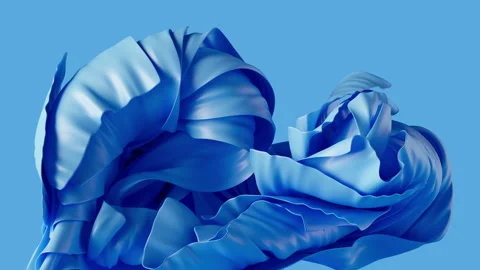 3d animation, abstract blue background with fluttering drapery, 動画素材 157822087