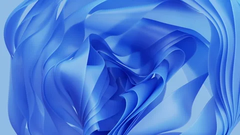 3d animation, abstract blue background, floating elastic ribbons layers. Stock Footage 250117616