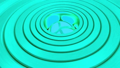 3D animation of abstract blue circles with bright core. Looped Stock Footage 107931386