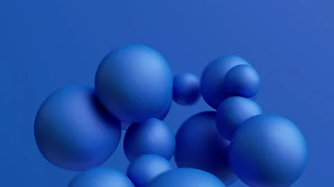 3d animation, abstract blue geometric background, blue rubber balls Video stock 216757766