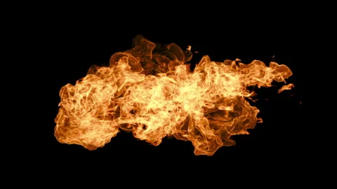 3d animation, abstract burning fire video, orange flame Stock Footage 255520876