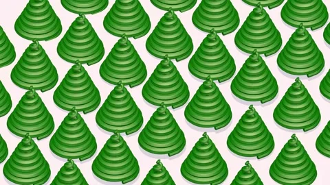 3D Animation of abstract Christmas trees. Christmas bright background. Stock Footage 166282795