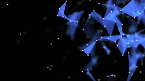 3d animation of abstract colorful plexus shapes on black background. Stock Footage 138294808