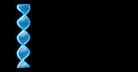 3D animation of abstract DNA on dark backdrop with seamless loop Hologram Stock Footage 158633828