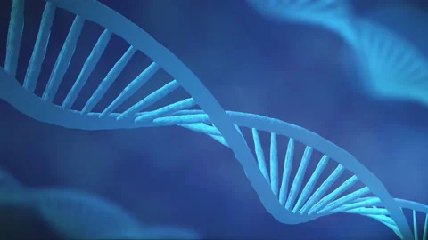 3D animation of abstract DNA on dark backdrop with seamless loop. Conceptual Stock Footage 167665286