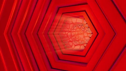 3D animation of abstract geometric red background. Loop-able element. Video stock 111039488