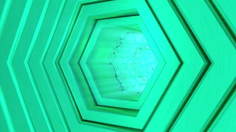 3D animation of abstract geometric turquoise background. Loop-able element. Stock Footage 111039062