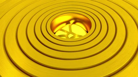 3D animation of abstract golden background. Looped Video stock 107532487