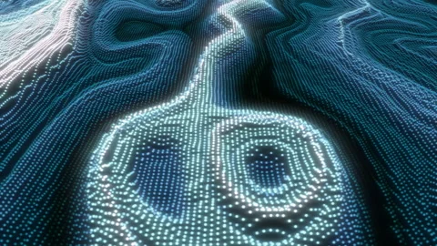 3D Animation of an abstract liquid texture consisting of many particles. Stock Footage 260191921