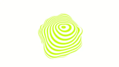 3D animation of an abstract liquid with white and green stripes. Stock Footage 277546376