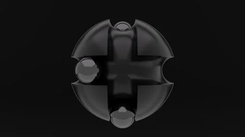 3D animation of abstract loopable graphite colored spheres on black background Stock Footage 246543732