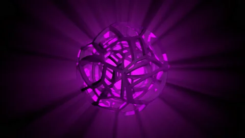 3D animation of abstract luminous sphere with alpha channel. Looped Stock-Footage 107531325