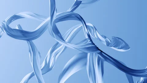 3D animation. Abstract minimalist motion design. Light silk ribbons Vídeo Stock 302796664