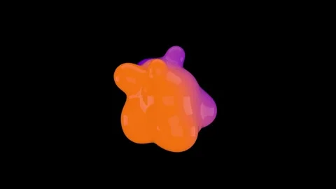 3D animation of Abstract orange smooth liquid shape. Stock Footage 252587435