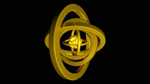 3D animation of abstract perpetual motion machine with alpha channel. Looped Video stock 107531724