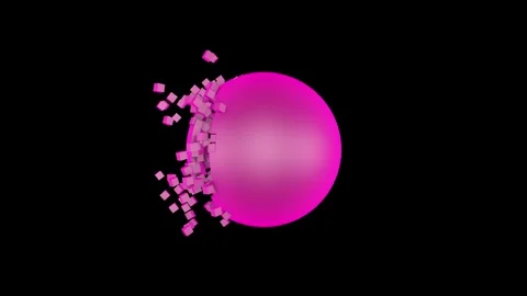 3d animation of an abstract pink ball. Animation of a pink sphere. Stock Footage 248074675