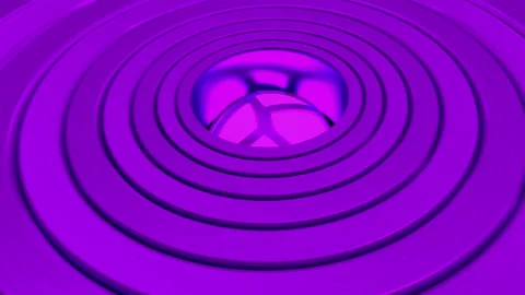 3D animation of abstract purple circles with bright core. Looped Stock Footage 107931401