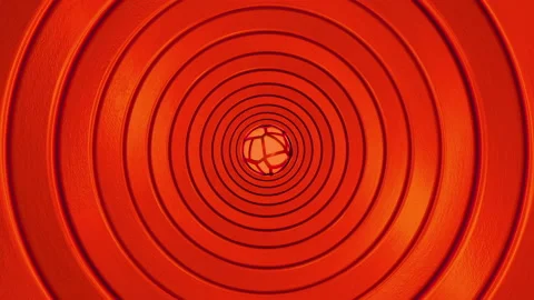 3D animation of abstract red circles with bright core. Loop-able element. Video stock 111080768
