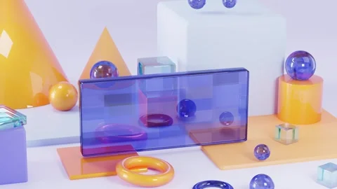 3D animation of abstract shapes for text... | Stock Video | Pond5