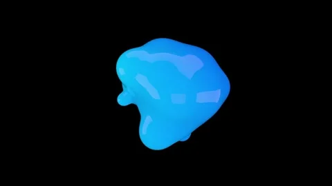 3D animation of Abstract smooth blue liquid shape. Stock Footage 269901963