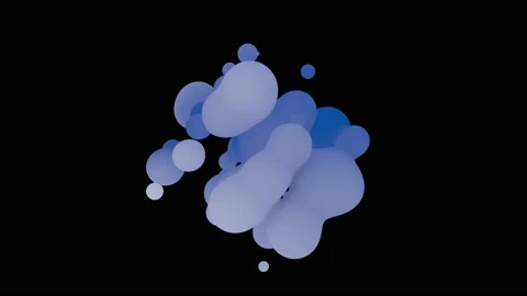 3D animation of an abstract smooth liquid blue shape. Stock Footage 227345867